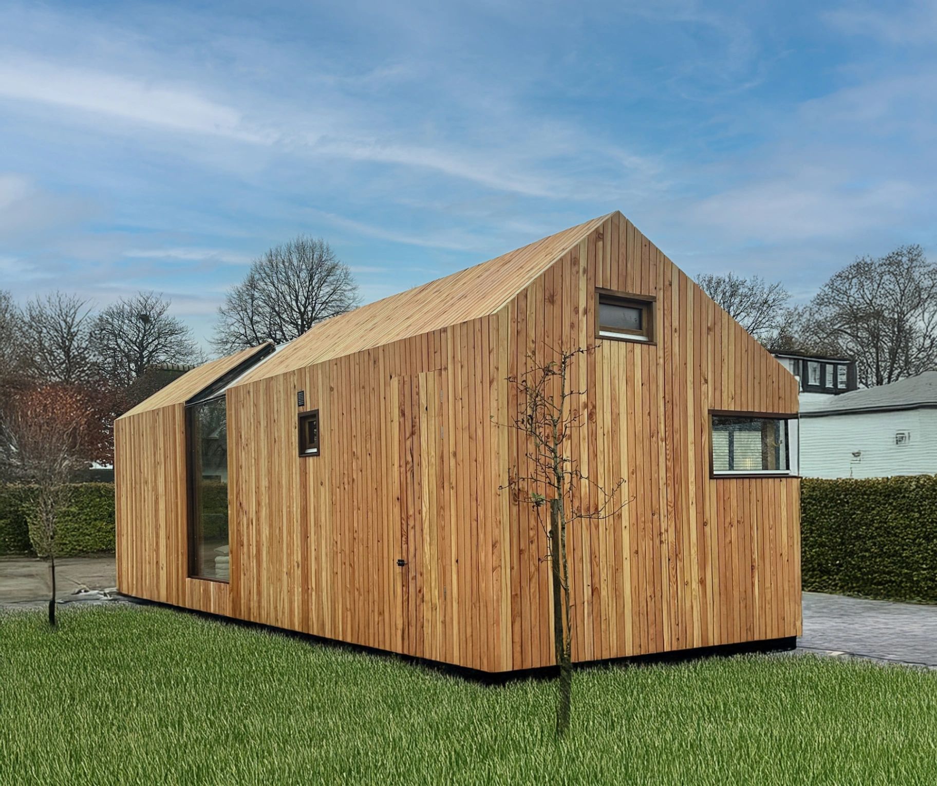 Moderne tiny house nieuw gebouwd