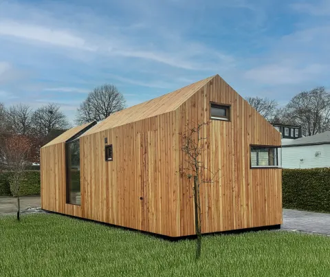 Moderne tiny house nieuw gebouwd